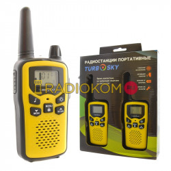 Комплект раций 2 шт TurboSky T35 YELLOW. Рация TurboSky T35 желтого цвета.